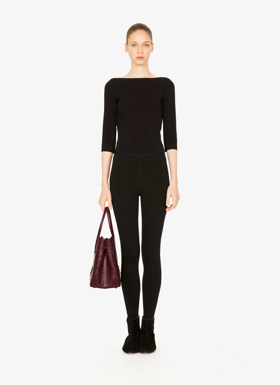 Mina 32 Tote Bag ALAÏA PURPLE MINA 32 TOTE BAG